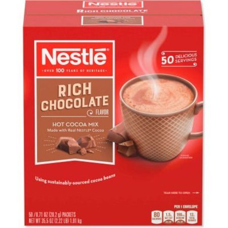 NEWSTRIPE. Nestl Hot Cocoa Mix, Rich Chocolate, 0.71 oz Packets, 50/Box, 6 Box/Carton 25485CT